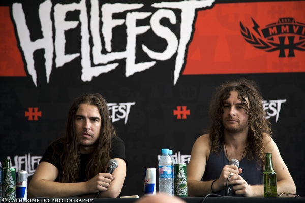 AIRBOURNE EN CONFERENCE DE PRESSE AU HELLFEST LE 20.06.2015